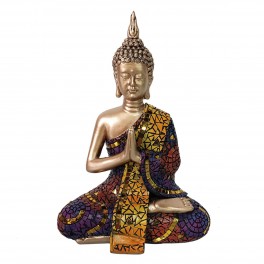 SIGNES GRIMALT Figurine Bouddha en résine Multicolore, Collection MIKAKOLOR, Hauteur 21 cm