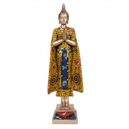 SIGNES GRIMALT Figurine Bouddha Debout en résine Multicolore, Collection MIKAKOLOR, Hauteur 43 cm