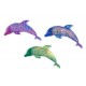 Set 3 magnets Frigo aimantés, Dauphins Multicolores 2, H 11 cm