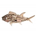 Déco Bord de mer : Grand Poisson en bois flotté et bois MDF, L 45 cm