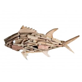 Déco murale en Bois flotté : Poisson, L 54 cm