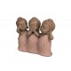 G&S Figurine 3 Bouddhas de la Sagesse, Roses. Coll Méditation, H 13 cm