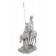 Figurine Don Quichotte à Cheval et Sancho Panza, Argent, L 30 cm