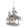 Figurine Don Quichotte à Cheval et Sancho Panza, Argent, L 30 cm