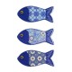 Set 3 magnets Frigo aimantés, Poissons Carreaux De Ciment 3, L 9 cm