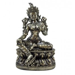 SIGNES GRIMALT Statuette Bouddha en Résine – Finition Doré Patiné – Statue Zen 20,5 cm