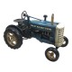 Miniature Vintage Laiton : Tracteur Bleu, L 25 cm
