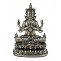 SIGNES GRIMALT Statuette Bouddha en Résine – Statue Zen Doré Patiné 20 cm – Décoration Spirituelle Lotus