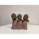 G&S Figurine 3 Bouddhas de la Sagesse, Roses. Coll Méditation, H 13 cm