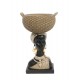 Statuette Africaine en pagne kita & Cruche 2, Collection Ethnik, H 42 cm