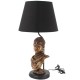 Lampe contemporaine de bureau, abat jour noir Buste Femme Africaine, H 56 cm