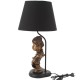 Lampe contemporaine de bureau, abat jour noir Buste Femme Africaine, H 56 cm