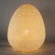 SIGNES GRIMALT Lampe d'ambiance et Veilleuse, modèle Oeuf, Porcelaine blanche ajourée, Hauteur 21 cm
