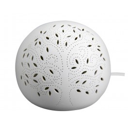 SIGNES GRIMALT Lampe d'ambiance et Veilleuse Sphère, modèle Arbre de vie, Porcelaine blanche ajourée, Diamètre 21,5 cm