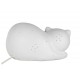 SIGNES GRIMALT Lampe et Veilleuse, modèle Chat Blanc enroulé, Porcelaine ajourée, Longueur 25 cm