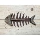 Déco Murale Métal & Bois : Poisson en arête 3, L 60 cm