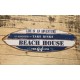 Déco murale vintage bois : Planche de surf Welcome to our beach, H 48 cm