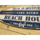 Déco murale vintage bois : Planche de surf Welcome to our beach, H 48 cm