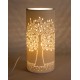 SIGNES GRIMALT Lampe d'ambiance et Veilleuse, modèle Arbre de vie, Porcelaine blanche ajourée, Hauteur 28 cm