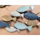 Déco Murale : Grand Banc de Poissons en camaïeu de bleu, L 100 cm