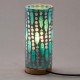 SIGNES GRIMALT Lampe cylindre verte en verre, Veilleuse ou lampe d'ambiance en tons clairs, Collection MOSAIK, Hauteur 27 cm