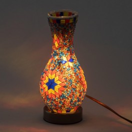 SIGNES GRIMALT Lampe bouteille en mosaïque, orange et bleu, lampe d'ambiance ou veilleuse, collection MOSAIK, Hauteur 23 cm