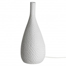 SIGNES GRIMALT Lampe d'ambiance et Veilleuse, modèle Bouteille en porcelaine blanche ajourée, finition mat, hauteur 32 cm