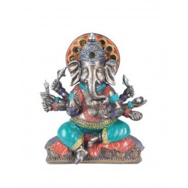 Statuette Ganesh Résine, Modèle Zen & Yoga, L 25 cm