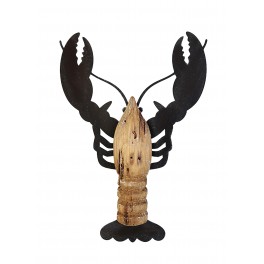 Langouste en Bois et Métal, Style Industriel et Vintage, hauteur 30 cm