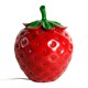 SIGNES GRIMALT Fraise rouge design, lampe d'ambiance et Veilleuse en porcelaine, finition brillante satin, hauteur 27 cm