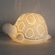 Tortue Lampe d'ambiance et Veilleuse, Porcelaine Blanche ajourée, Finition Mat, Longueur 16 cm