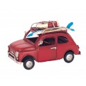 Véhicule rétro Italien Type Topolino 500 Rouge Vintage, L 16 cm