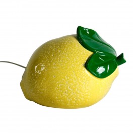 SIGNES GRIMALT Citron jaune design, lampe d'ambiance et Veilleuse en porcelaine, finition brillante satin, longueur 23 cm