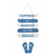Déco murale Beach : Happiness at the Beach, Bleu, H 54 cm