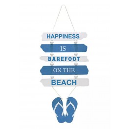 Déco murale Beach : Happiness at the Beach, Bleu, H 54 cm