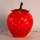SIGNES GRIMALT Fraise rouge design, lampe d'ambiance et Veilleuse en porcelaine, finition brillante satin, hauteur 27 cm