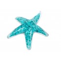 Sulfure en Verre : Etoile de mer Bleu Turquoise, Diamètre 11,5 cm