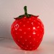 SIGNES GRIMALT Fraise rouge design, lampe d'ambiance et Veilleuse en porcelaine, finition brillante satin, hauteur 27 cm