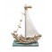 Décoration Marine : Bateau en Bois flotté sur Socle, Collection Nautique Hauteur 50 cm