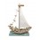 Décoration Marine : Bateau en Bois flotté sur Socle, Collection Nautique Hauteur 50 cm