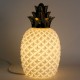 SIGNES GRIMALT Ananas blanc et doré design, lampe d'ambiance et Veilleuse en porcelaine, finition brillante satin, hauteur 30 cm