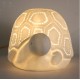 Tortue Lampe d'ambiance et Veilleuse, Porcelaine Blanche ajourée, Finition Mat, Longueur 16 cm