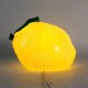 SIGNES GRIMALT Citron jaune design, lampe d'ambiance et Veilleuse en porcelaine, finition brillante satin, longueur 23 cm