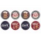 Set 4 sous-bock en céramique Thème Bière Vintage, Diam 11 cm