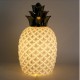 SIGNES GRIMALT Ananas blanc et doré design, lampe d'ambiance et Veilleuse en porcelaine, finition brillante satin, hauteur 30 cm