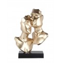 Sculpture Design : Tendre Complicité, Mod Champagne et Blanc, H 62 cm