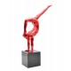 Sculpture Homme Athlétique Design Rouge, H 103 cm