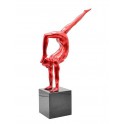 Sculpture Homme Athlétique Design Rouge, H 103 cm