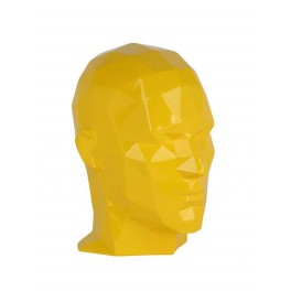 Bout de Canapé Tête Homme Design : Ad Hominem Jaune, H 35 cm