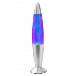 G&S Lampe à Lave, Modèle Ogive Violet et Bleu, H 35 cm